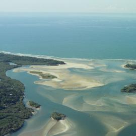 Aerial view, Noosa River mouth and Bar, Noosa Heads, 25 May 2005