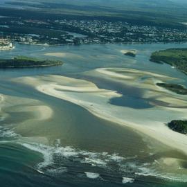 Aerial view, Noosa River mouth and Bar, Noosa Heads, 26 April 2005