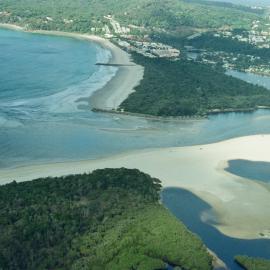 Aerial view, Noosa River mouth and Bar, Noosa Heads, 26 April 2005