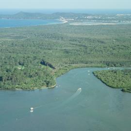 Aerial view, Lake Cootharaba, Noosa River, Noosa Heads, 29 December 2004