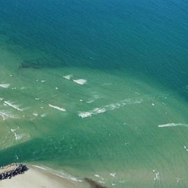 Aerial view, Noosa River mouth and Bar, Noosa Heads, 29 December 2004