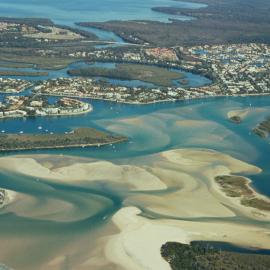 Aerial view, Noosa River mouth and Bar, Noosa Heads, 14 July 2007