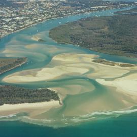 Aerial view, Noosa River mouth and Bar, Noosa Heads, 14 July 2007