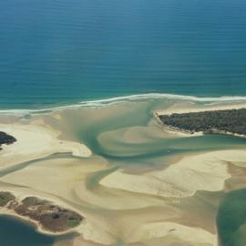 Aerial view, Noosa River mouth and Bar, Noosa Heads, 14 July 2007