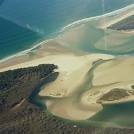 Aerial view, Noosa River mouth and Bar, Noosa Heads, 14 July 2007