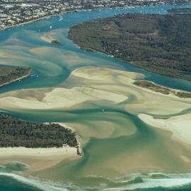 Aerial view, Noosa River mouth and Bar, Noosa Heads, 14 July 2007