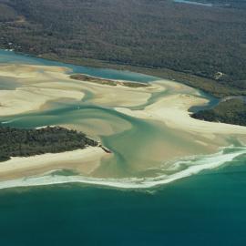 Aerial view, Noosa River mouth and Bar, Noosa Heads, 14 July 2007