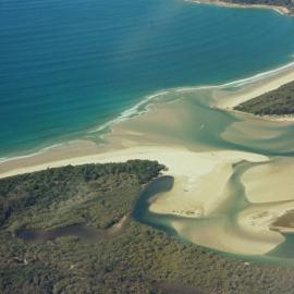 Aerial view, Noosa River mouth and Bar, Noosa Heads, 14 July 2007