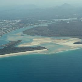Aerial view, Noosa River mouth and Bar, Noosa Heads, 31 July 2007