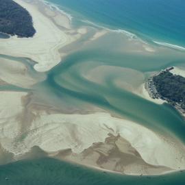 Aerial view, Noosa River mouth and Bar, Noosa Heads, 31 July 2007
