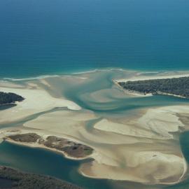 Aerial view, Noosa River mouth and Bar, Noosa Heads, 31 July 2007