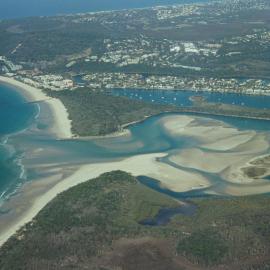 Aerial view, Noosa River mouth and Bar, Noosa Heads, 31 July 2007