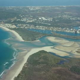 Aerial view, Noosa River mouth and Bar, Noosa Heads, 31 July 2007