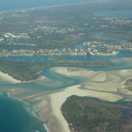 Aerial view, Noosa River mouth and Bar, Noosa Heads, 31 July 2007