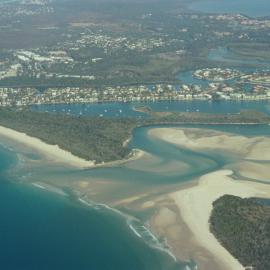 Aerial view, Noosa River mouth and Bar, Noosa Heads, 31 July 2007