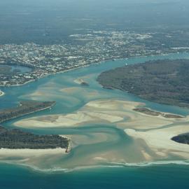 Aerial view, Noosa River mouth and Bar, Noosa Heads, 31 July 2007