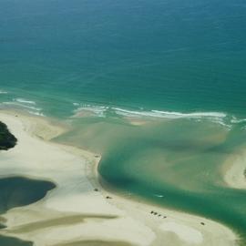 Aerial view, Noosa River mouth and Bar, Noosa Heads, 7 October 2006