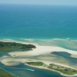 Aerial view, Noosa River mouth and Bar, Noosa Heads, 7 October 2006