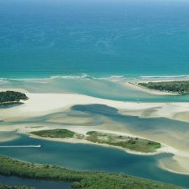 Aerial view, Noosa River mouth and Bar, Noosa Heads, 7 October 2006