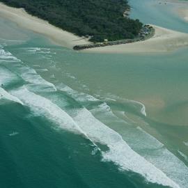Aerial view, Noosa River mouth and Bar, Noosa Heads, 20 February 2007