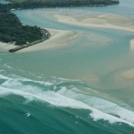 Aerial view, Noosa River mouth and Bar, Noosa Heads, 20 February 2007