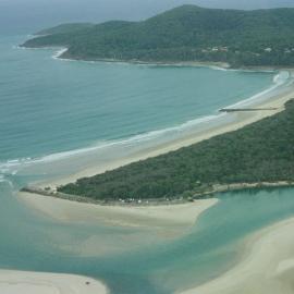 Aerial view, Noosa River mouth and Bar, Noosa Heads, 20 February 2007