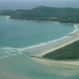 Aerial view, Noosa River mouth and Bar, Noosa Heads, 20 February 2007