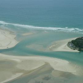 Aerial view, Noosa River mouth and Bar, Noosa Heads, 20 February 2007