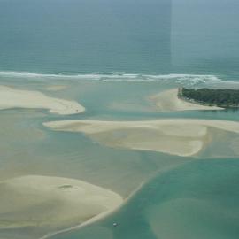 Aerial view, Noosa River mouth and Bar, Noosa Heads, 20 February 2007