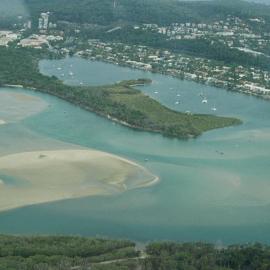 Aerial view, Noosa River mouth and Bar, Noosa Heads, 20 February 2007