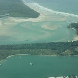 Aerial view, Noosa River mouth and Bar, Noosa Heads, 10 April 2005