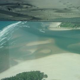 Aerial view, Noosa River mouth and Bar, Noosa Heads, 10 April 2005