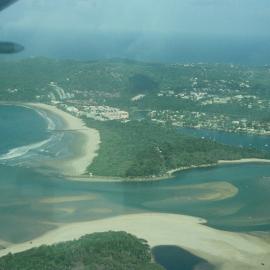 Aerial view, Noosa River mouth and Bar, Noosa Heads, 10 April 2005