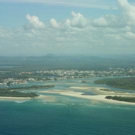 Aerial view, Noosa River mouth and Bar, Noosa Heads, 11 May 2006