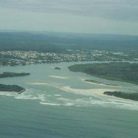 Aerial view, Noosa River mouth and Bar, Noosa Heads, 16 March 2006