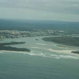 Aerial view, Noosa River mouth and Bar, Noosa Heads, 16 March 2006