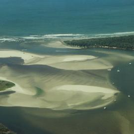 Aerial view, Noosa River mouth and Bar, Noosa Heads, 16 March 2006