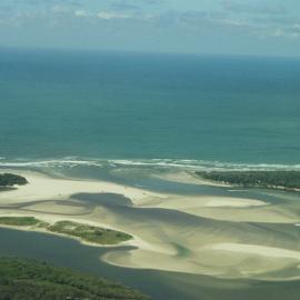 Aerial view, Noosa River mouth and Bar, Noosa Heads, 16 March 2006