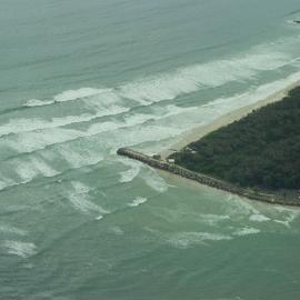 Aerial view, Noosa River mouth and Bar, Noosa Heads, 16 March 2006