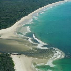 Aerial view, Noosa River mouth and Bar, Noosa Heads, 20 June 2007