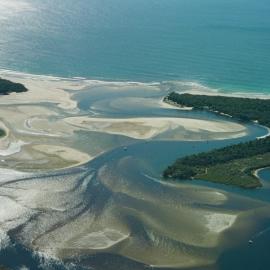 Aerial view, Noosa River mouth and Bar, Noosa Heads, 20 June 2007