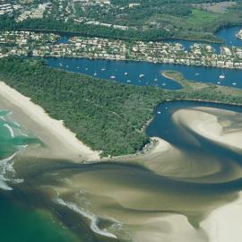Aerial view, Noosa River mouth and Bar, Noosa Heads, 20 June 2007