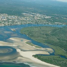 Aerial view, Noosa River mouth and Bar, Noosa Heads, 20 June 2007