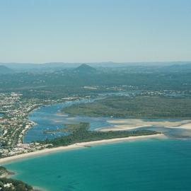 Aerial view, Noosa River mouth and Bar, Noosa Heads, 20 June 2007
