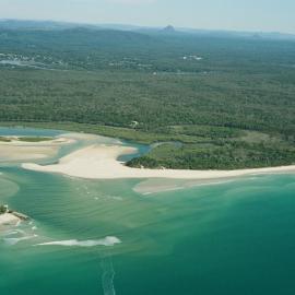 Aerial view, Noosa River mouth and Bar, Noosa Heads, 20 June 2007