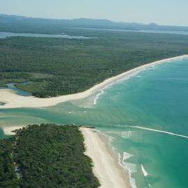 Aerial view, Noosa River mouth and Bar, Noosa Heads, 20 June 2007