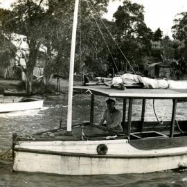 Boating, 'Hood', Noosa River, Boreen Point, ca 1930s