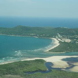 Aerial view, Noosa River mouth and Bar, Noosa Heads, 17 December 2005