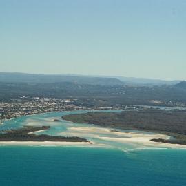 Aerial view, Noosa River mouth and Bar, Noosa Heads, 18 September 2005