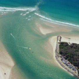 Aerial view, Noosa River mouth and Bar, Noosa Heads, 18 September 2005